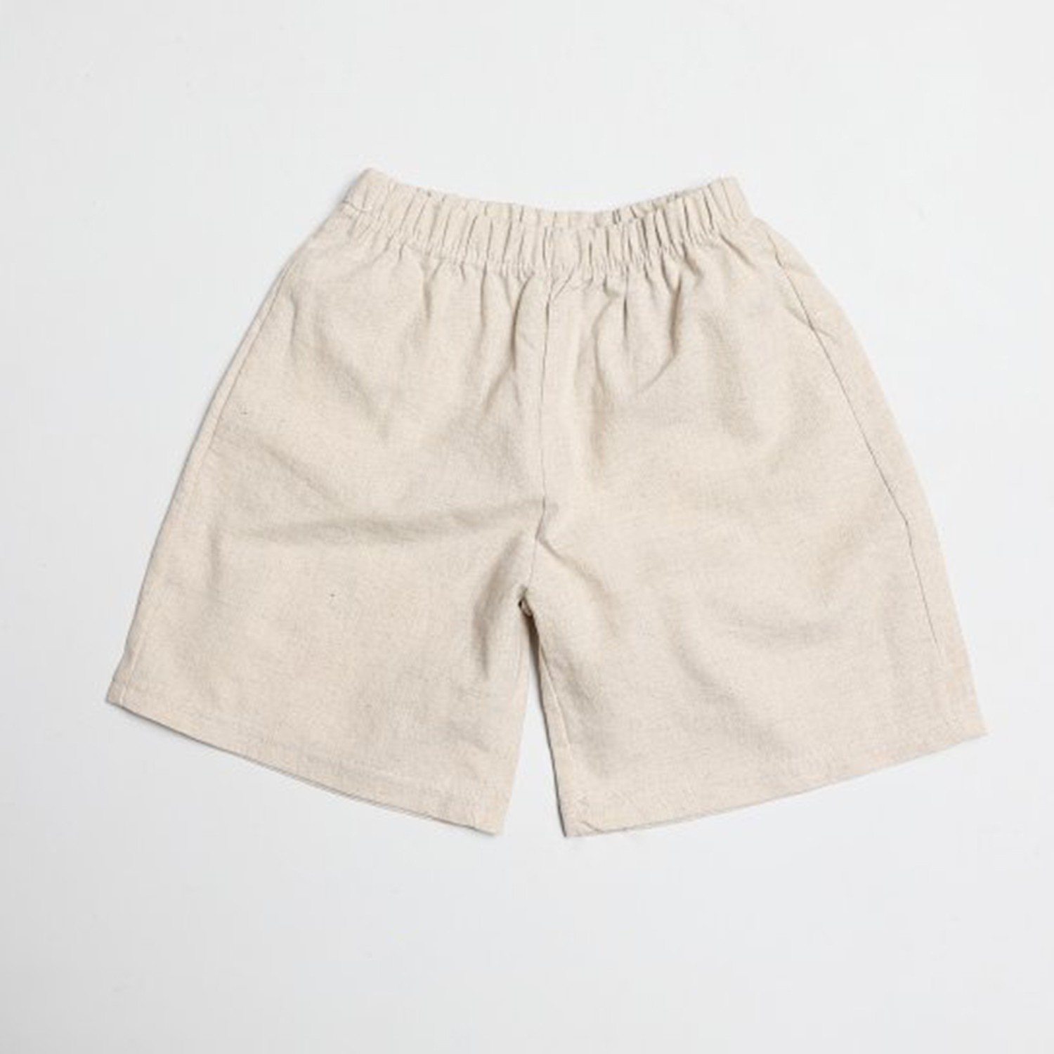 棉麻寬版7分褲-杏 (5[~93cm])