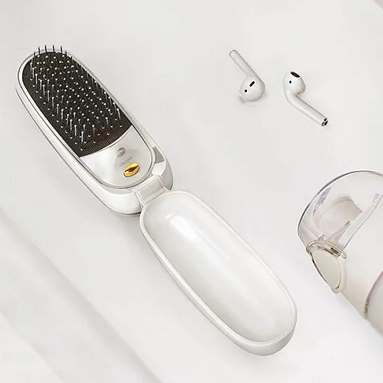 負離子音波磁氣美髮梳（充電式）-白-KBE-G500