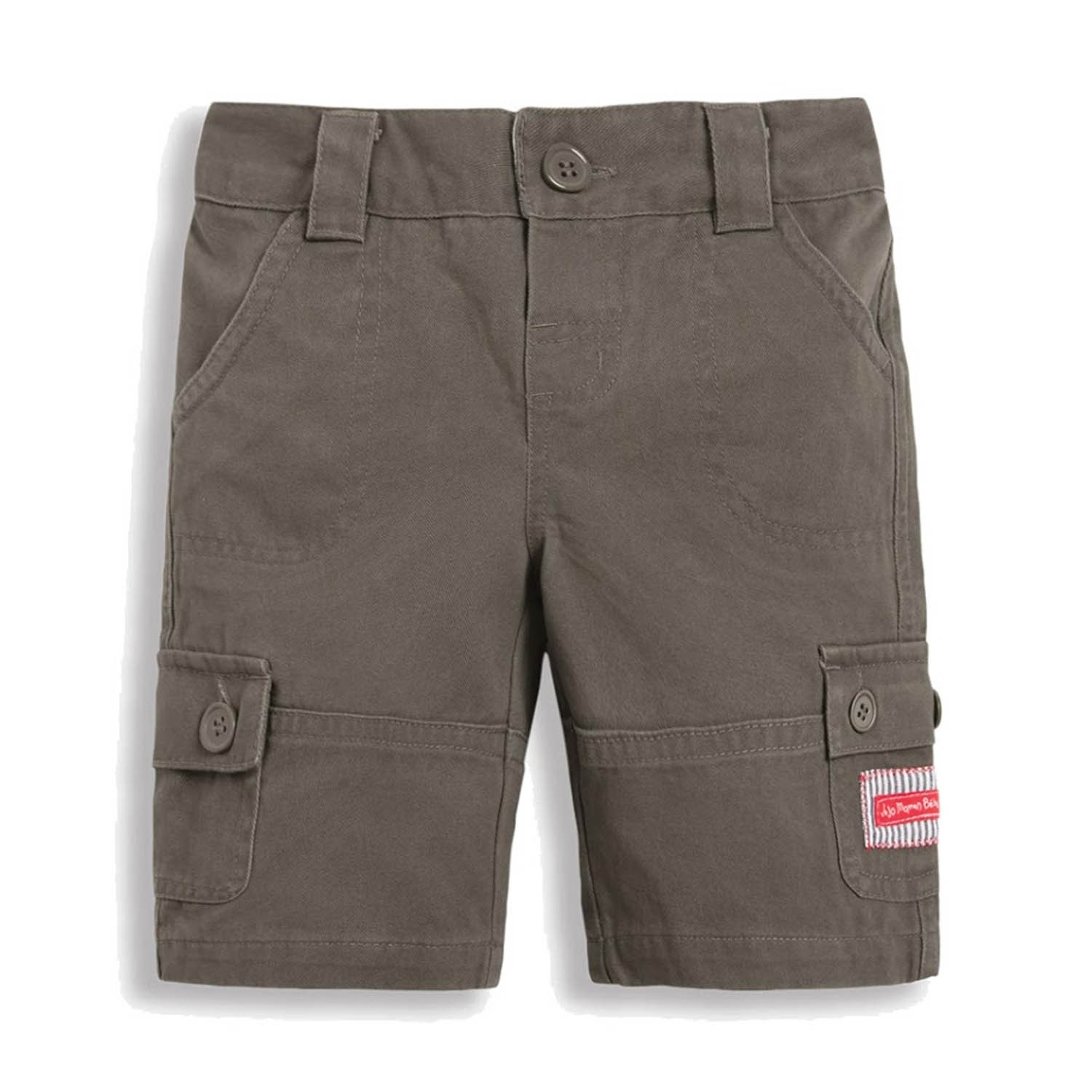超優質嬰幼兒/兒童100% 純棉多口袋短褲-岩石灰 (2-3Y)