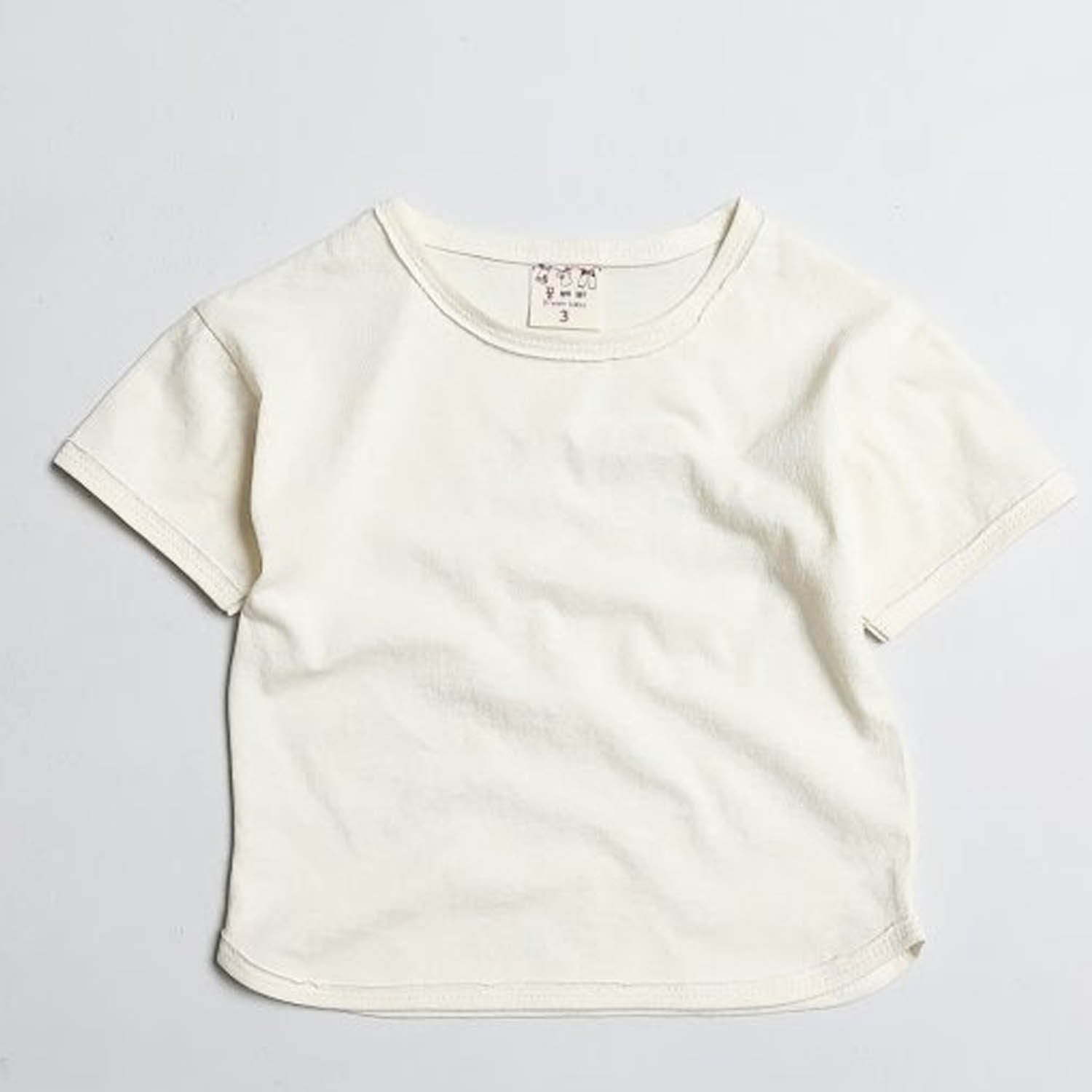 水洗加工布寬鬆純棉T-奶油白 (5[~93cm])