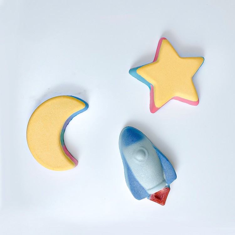 高級香氛入浴球-宇宙系列(星星1入+月亮1入+火箭1入) (入浴球3顆)