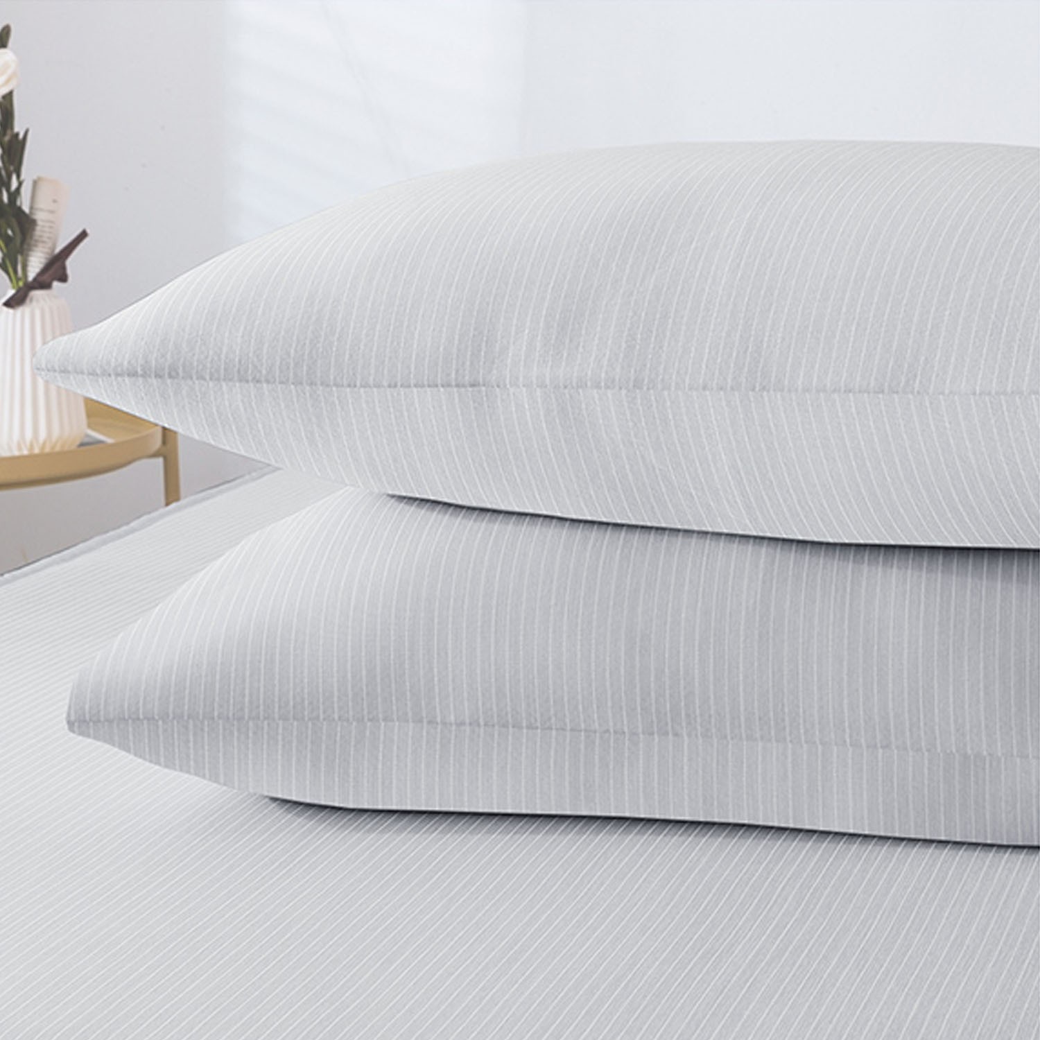 接觸瞬間涼感冰涼水洗QQ枕-薄霧灰-45x75cm-二入