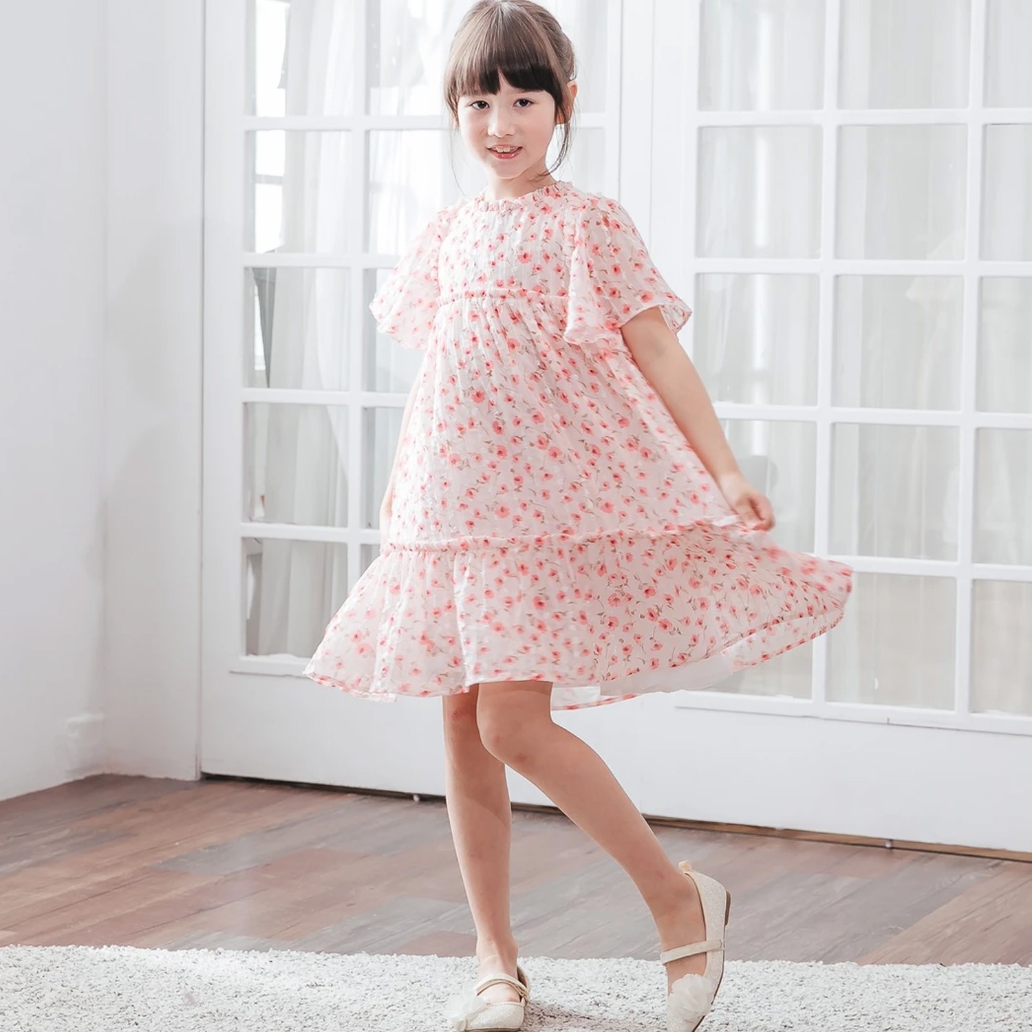 (童裝)玫瑰芭蕾洋裝-小孩款-粉 (100CM)