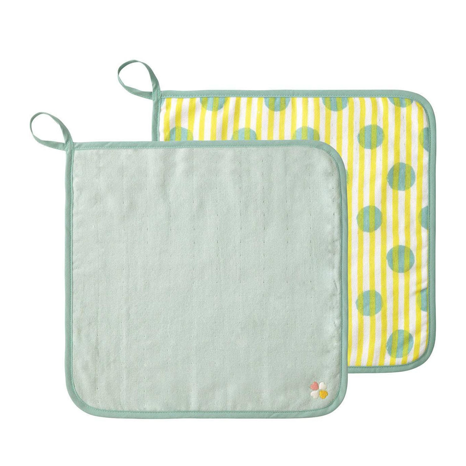 mini系列-雙面用方巾2入-果綠 (30x30cm)