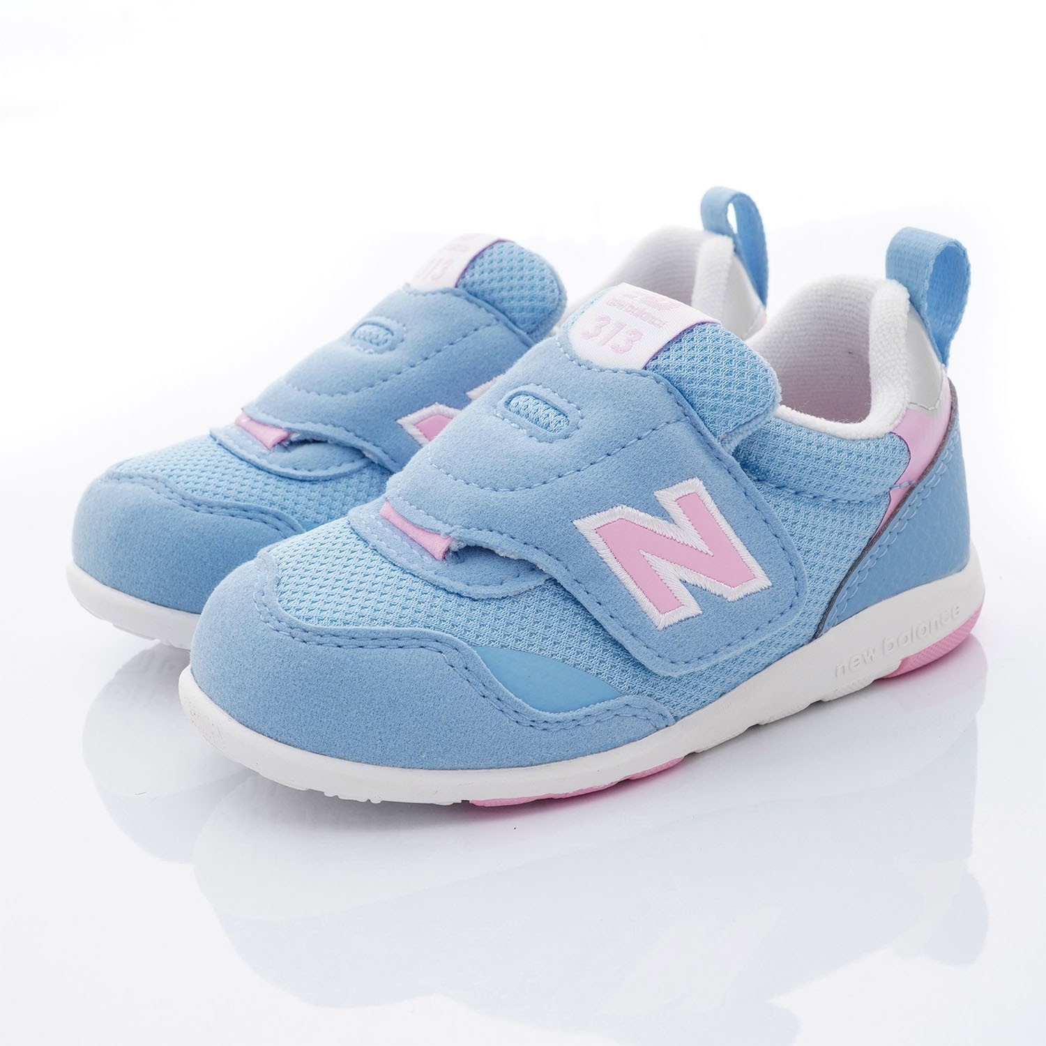 NB313系列大絆帶休閒鞋款(小童段)-淺藍/粉紅 (7=13.5cm)