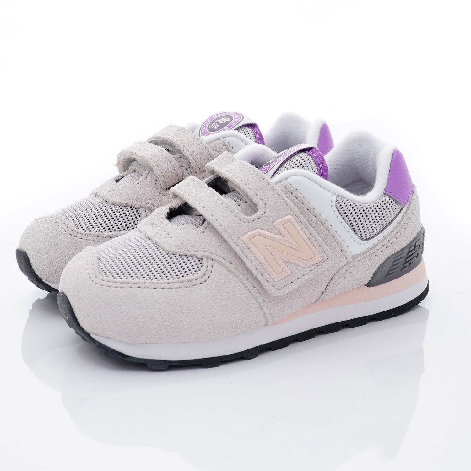 NB574系列機能休閒鞋款(小童段)-灰粉 (7=13.5cm)