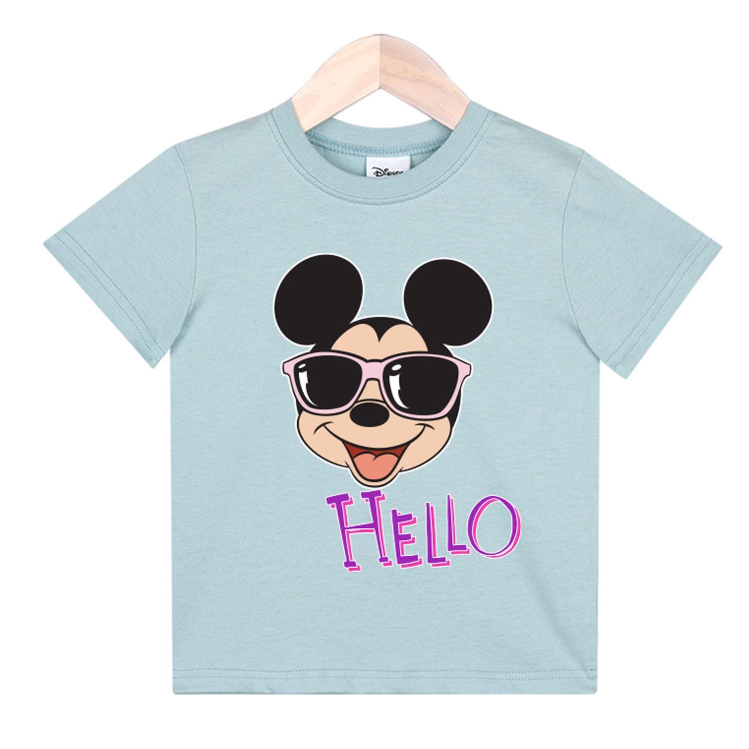 純棉T-墨鏡米奇-薄荷綠 (110號)