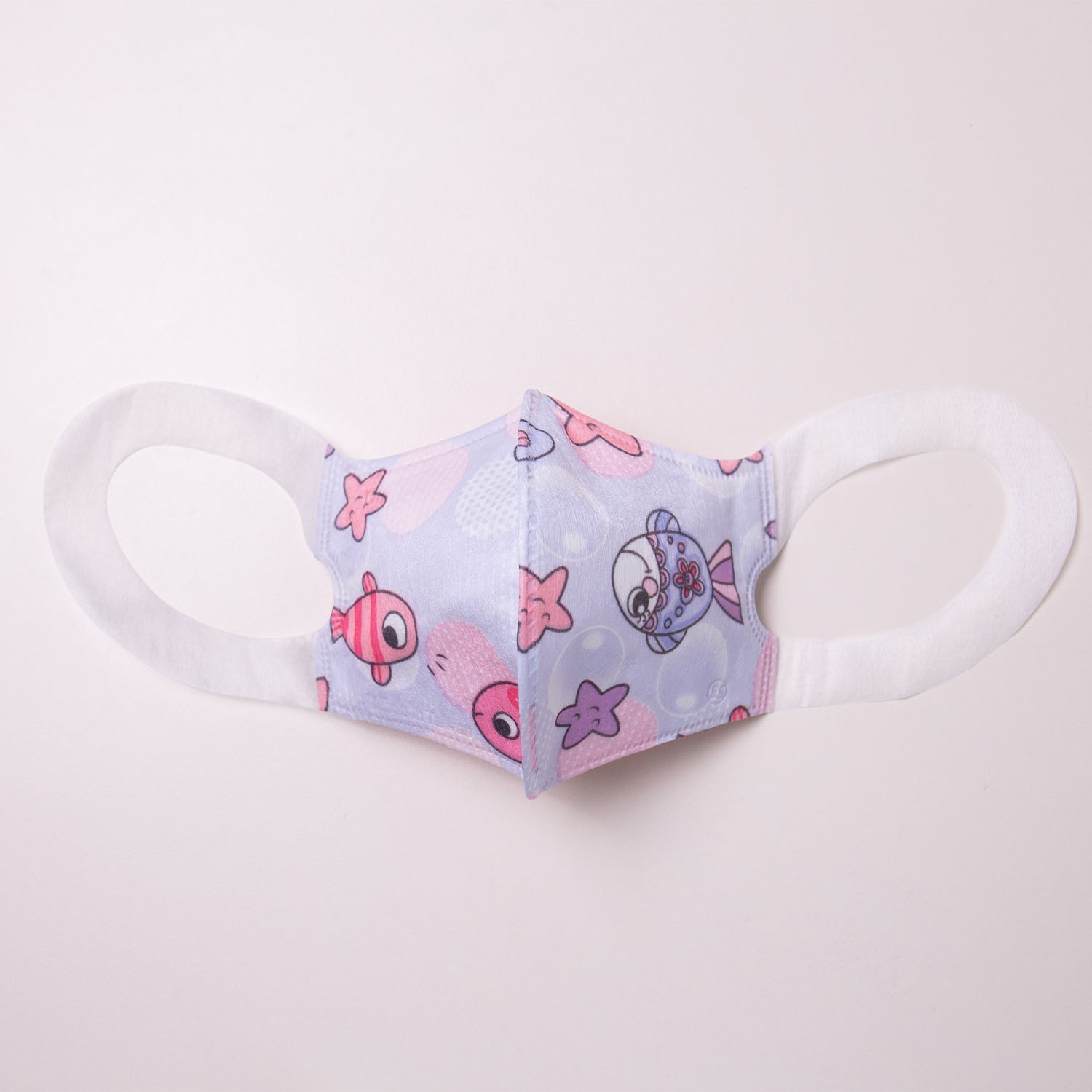 小童/兒童3D立體醫療口罩/台灣製(未滅菌)-快樂小魚 (16x11cm-建議5-7歲)-50入/盒
