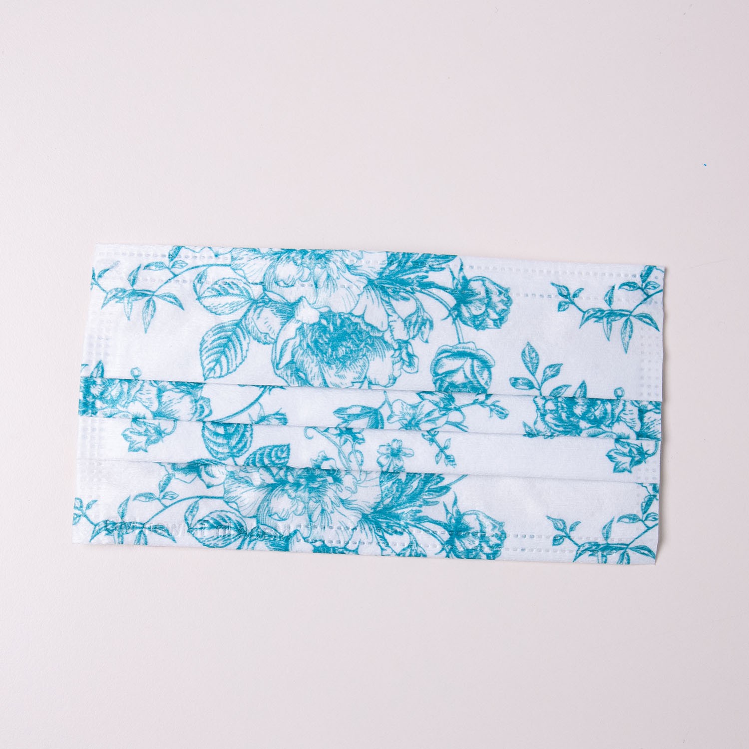 成人平面三層醫用/醫療口罩/雙鋼印/台灣製(未滅菌)-花青玫瑰 (17.5x9.5cm)-50入/盒