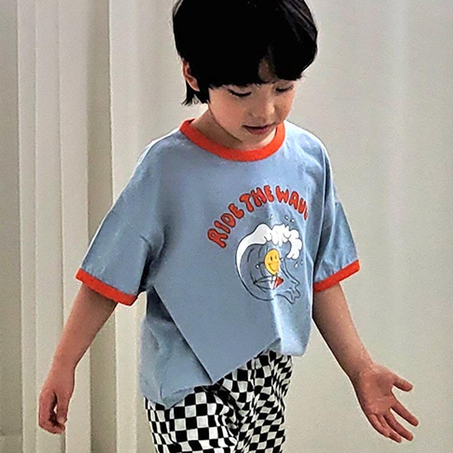 笑臉衝浪T-藍 (5號[90-95cm])