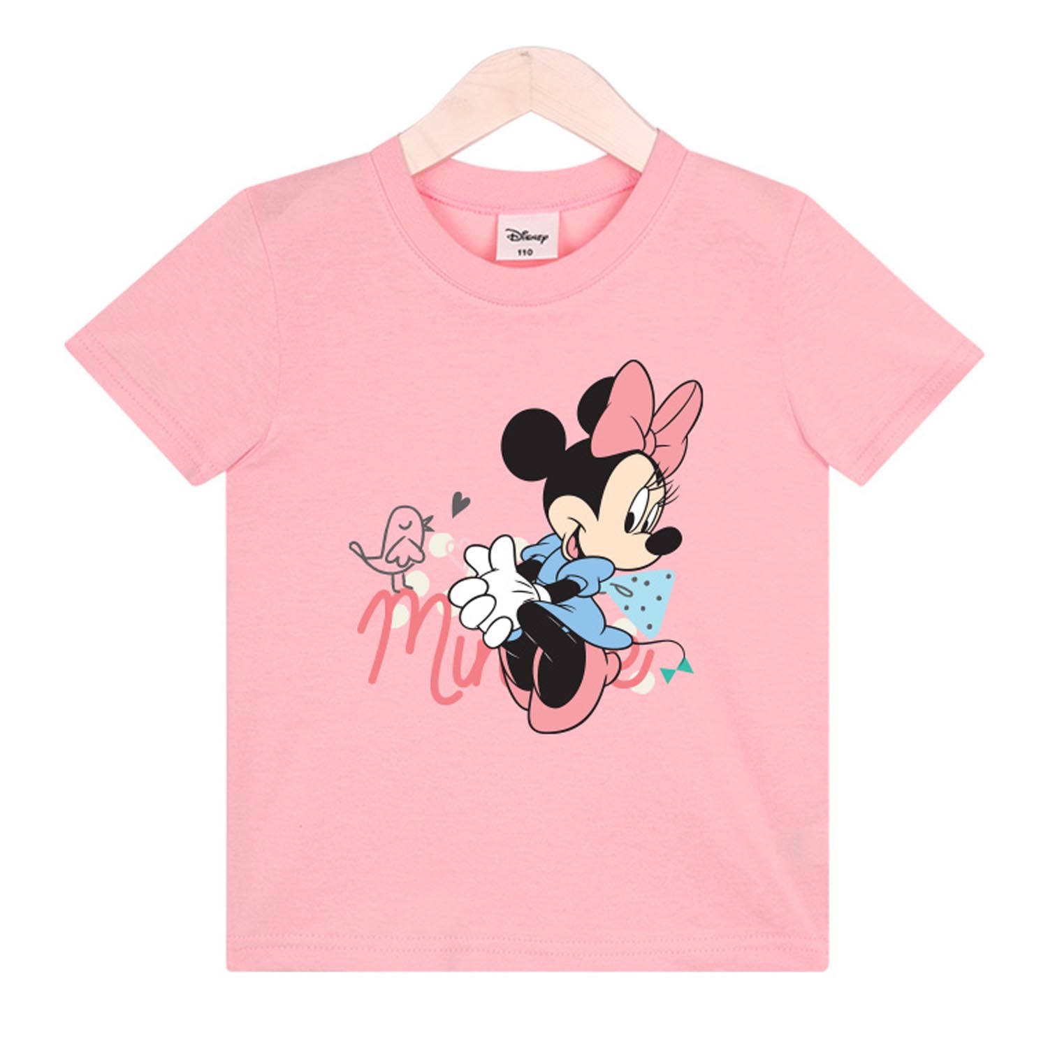 純棉T-字母米奇-櫻花粉 (110號)