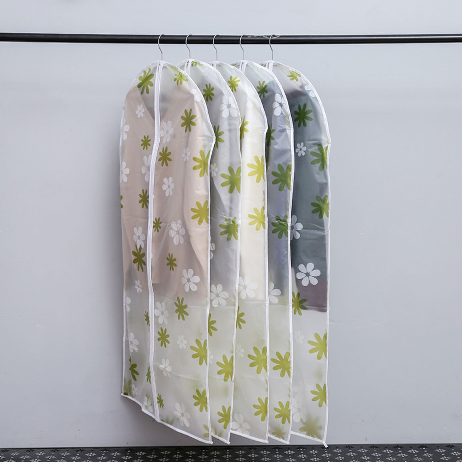 衣物防塵罩收納袋-花朵拉鏈款 (S號(60x80CM))