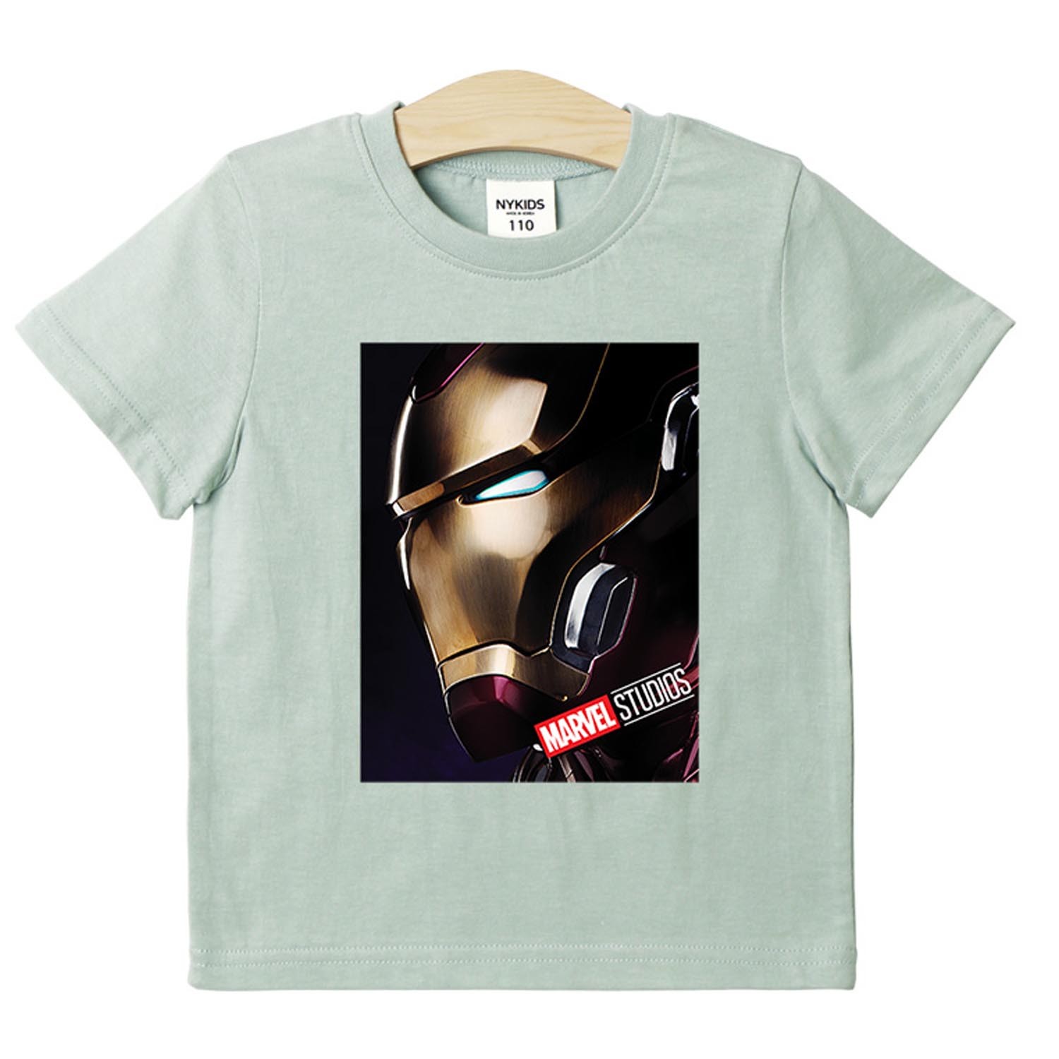 純棉T-鋼鐵人側臉-薄荷綠 (110號)