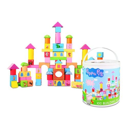 粉紅豬小妹配對圖型桶裝積木組