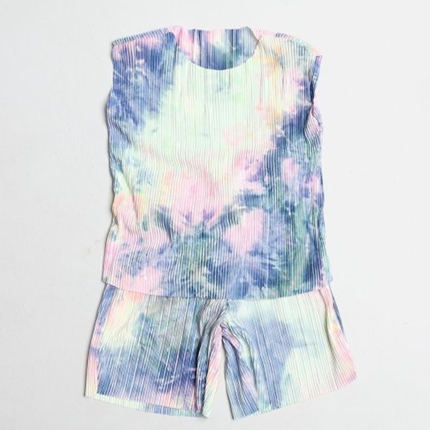 渲染色無袖套裝-藍 (5[~93cm])