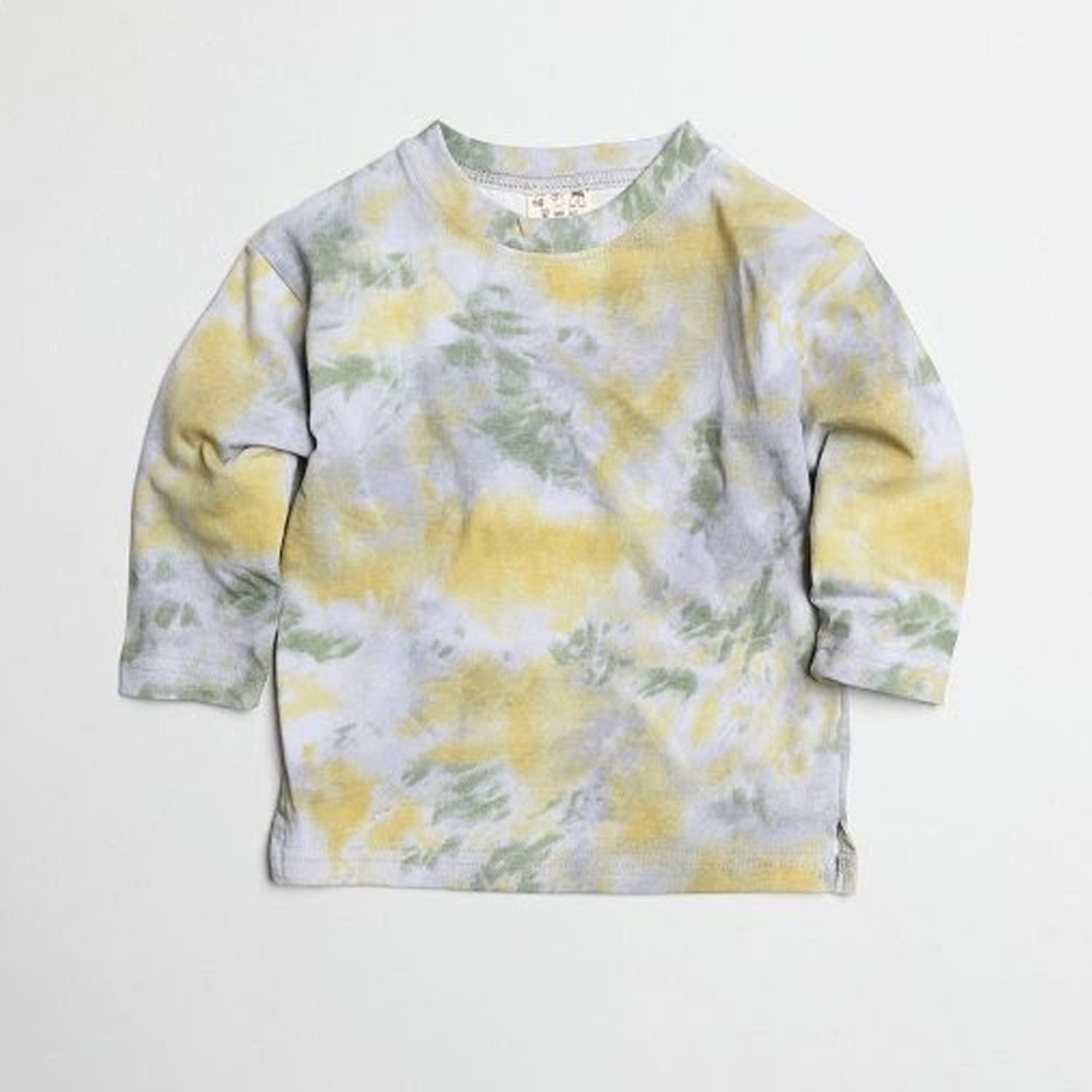 水洗加工純棉渲染葉片上衣-霧籃 (5[90-95cm])