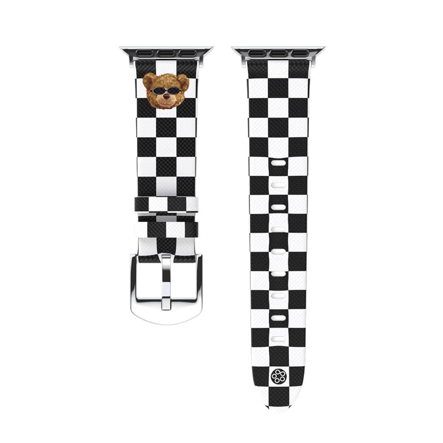Apple Watch 防水牛皮錶帶-熊熊-白 (38/40/41mm)