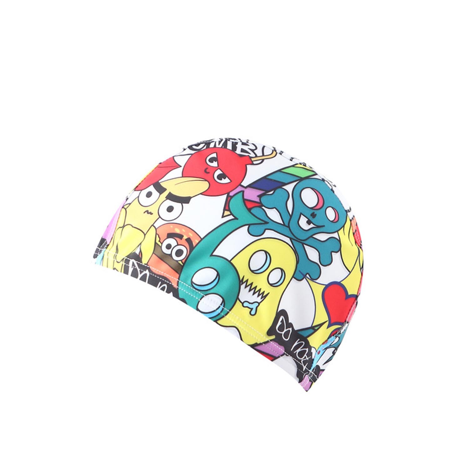 兒童泳帽-嘻哈妖怪-白色 (頭圍48cm)