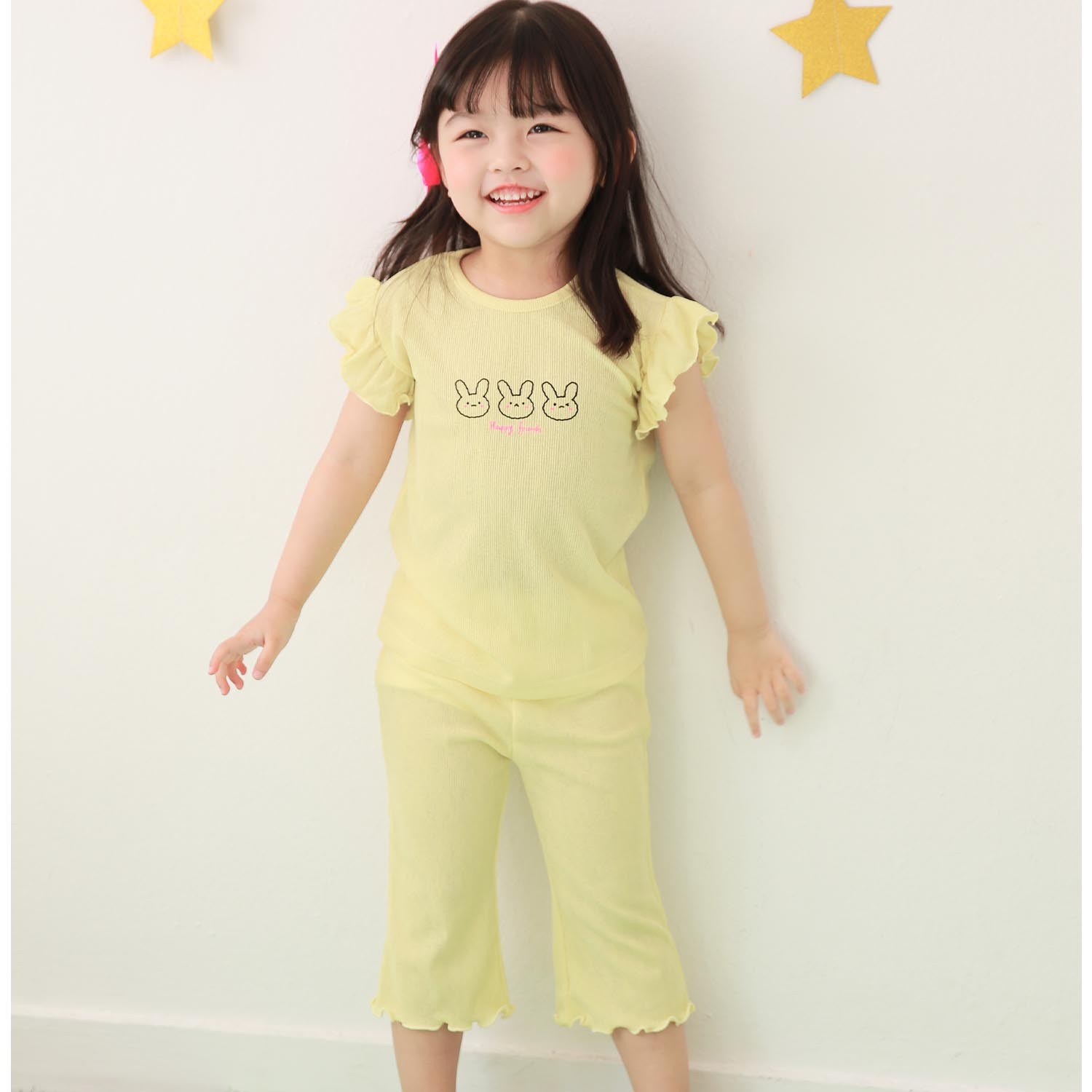 三隻小兔套裝-鵝黃 (5號90-95cm])