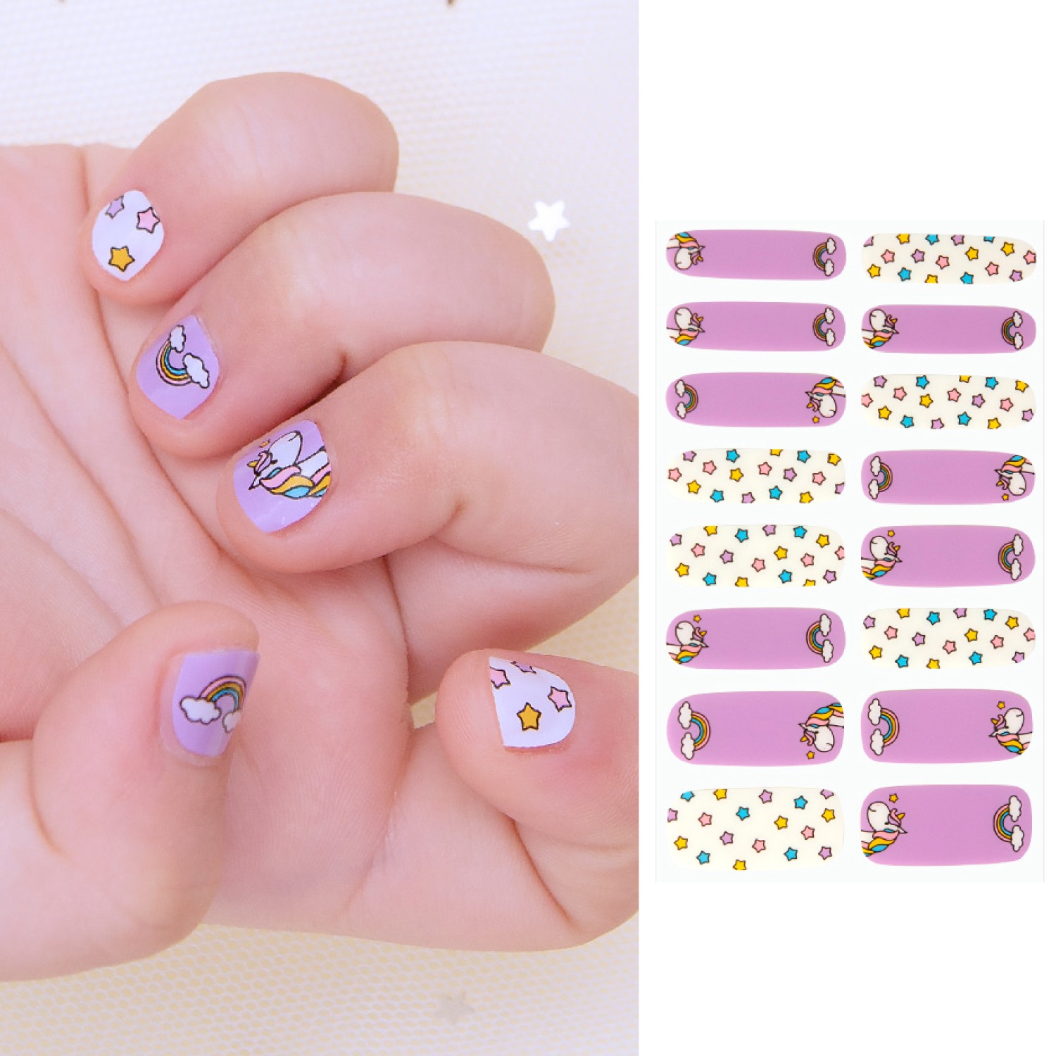 兒童美甲貼(適合4Y以上)-星星彩虹