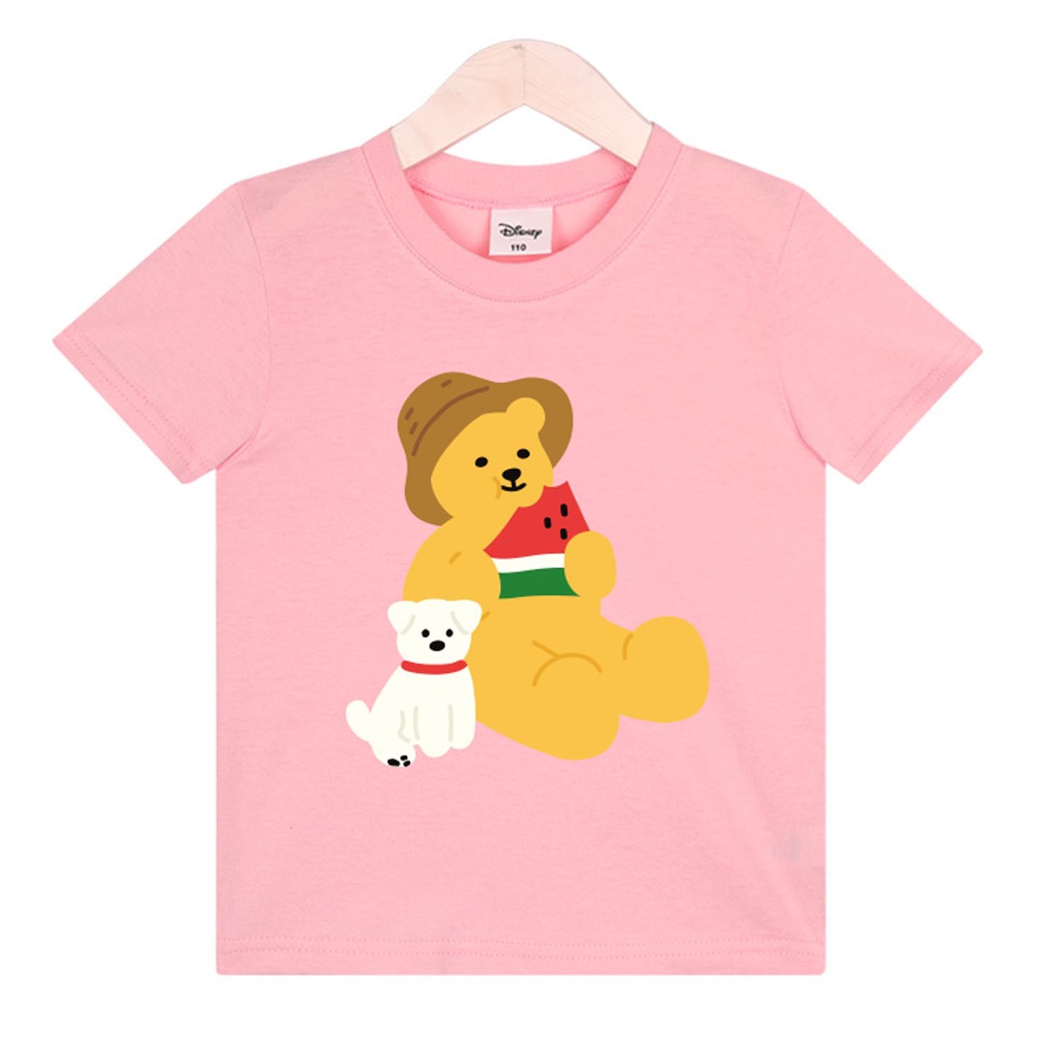 純棉T-果凍熊吃西瓜-櫻花粉 (110號)