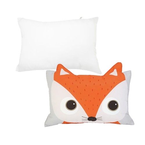 防蟎抗敏可愛動物夥伴雙面兒童枕頭套+枕心-可愛狐狸