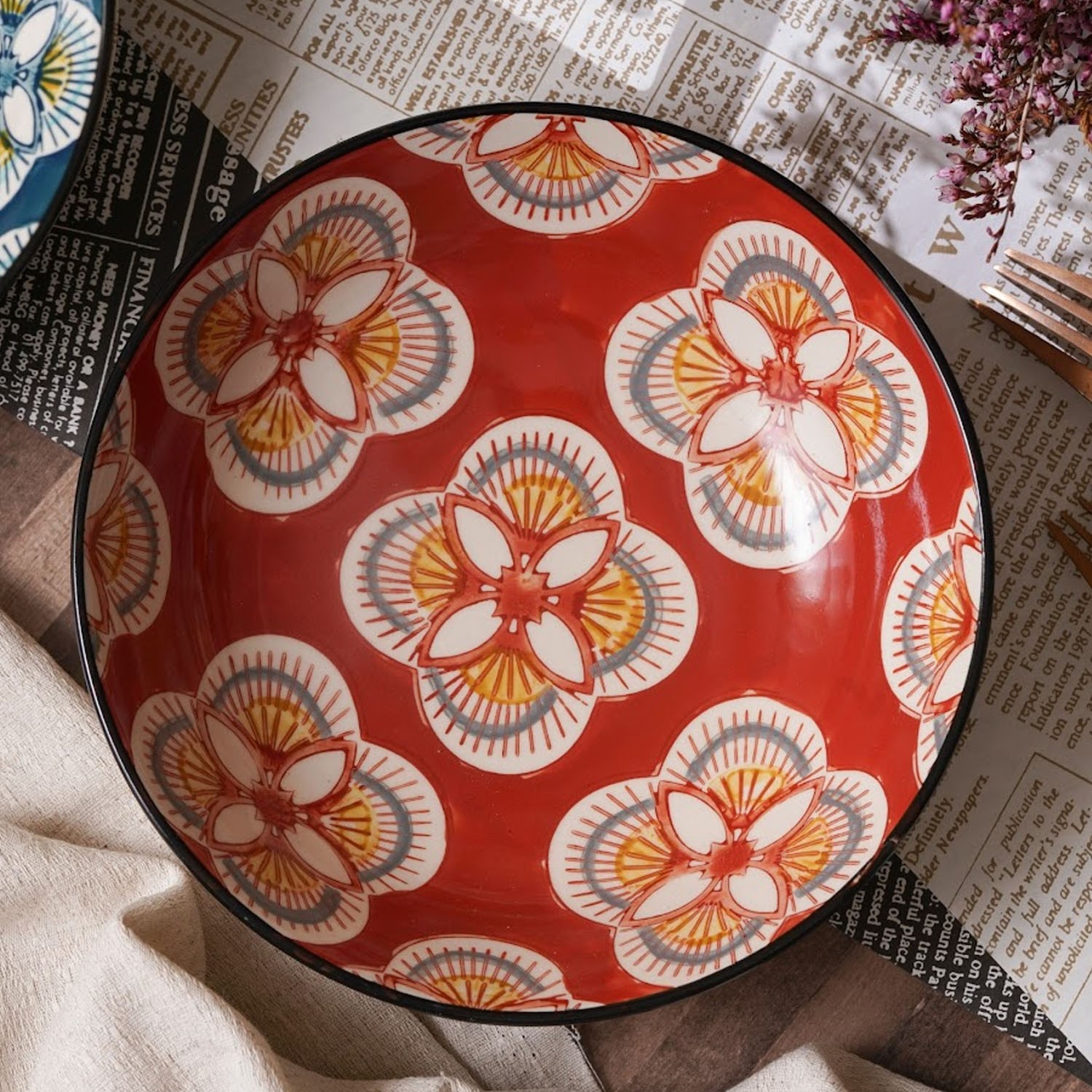 花磚深盤系列-磚紅色 (19x5.5cm)-2入