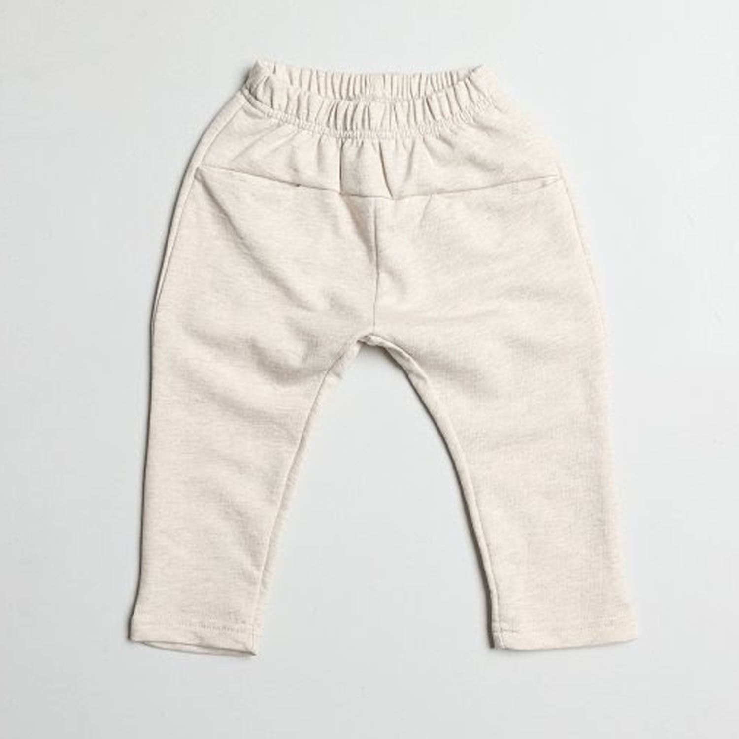 平口袋舒適哈倫褲-奶油白 (5[90-95cm])