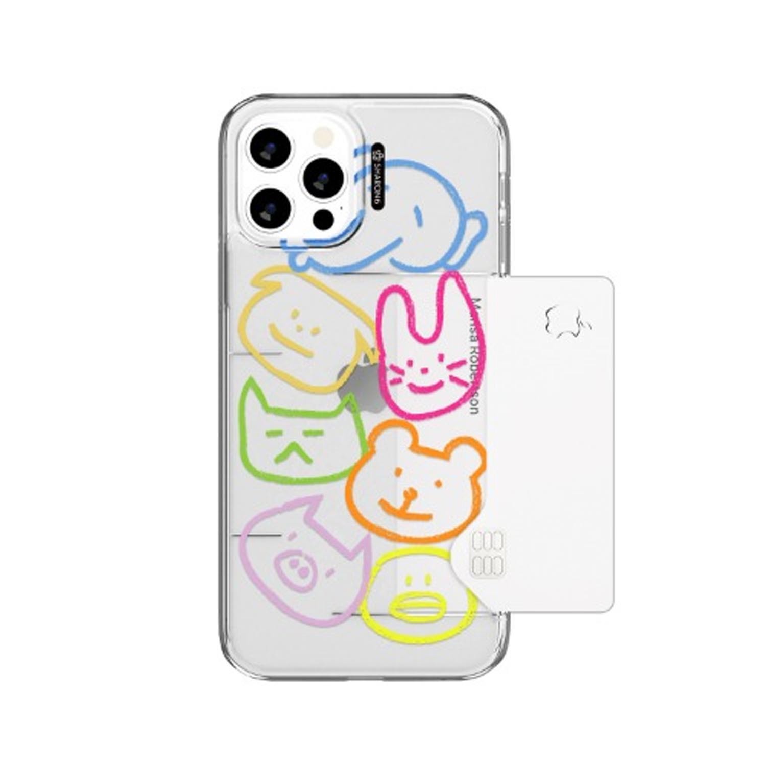 卡夾式防摔手機殼-可愛動物 (iPhone-13)