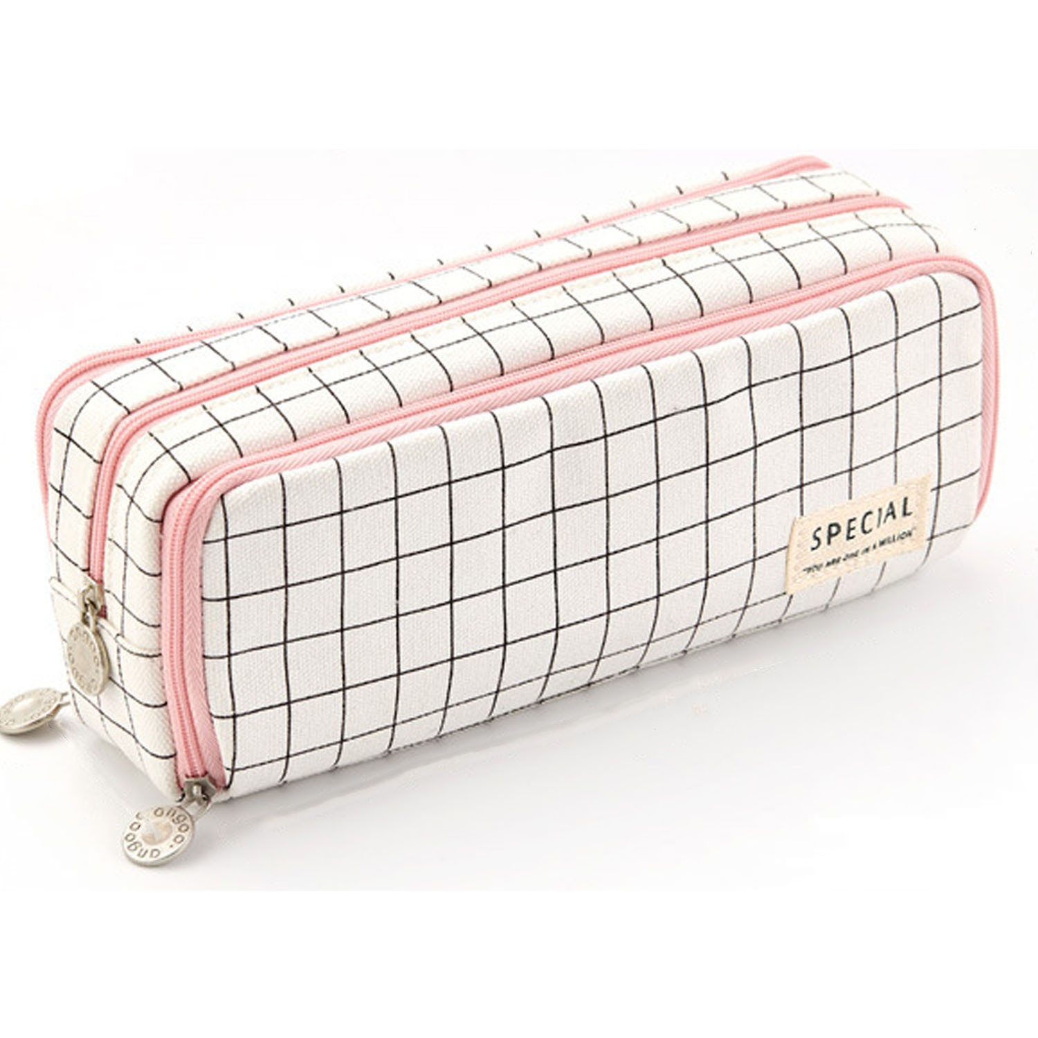 簡約多分層大容量鉛筆袋-掌間黑白