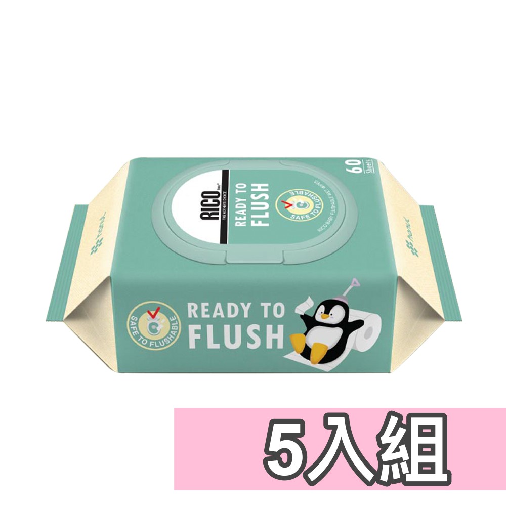 兒童可沖式濕紙巾(60抽)－5入-團購專案