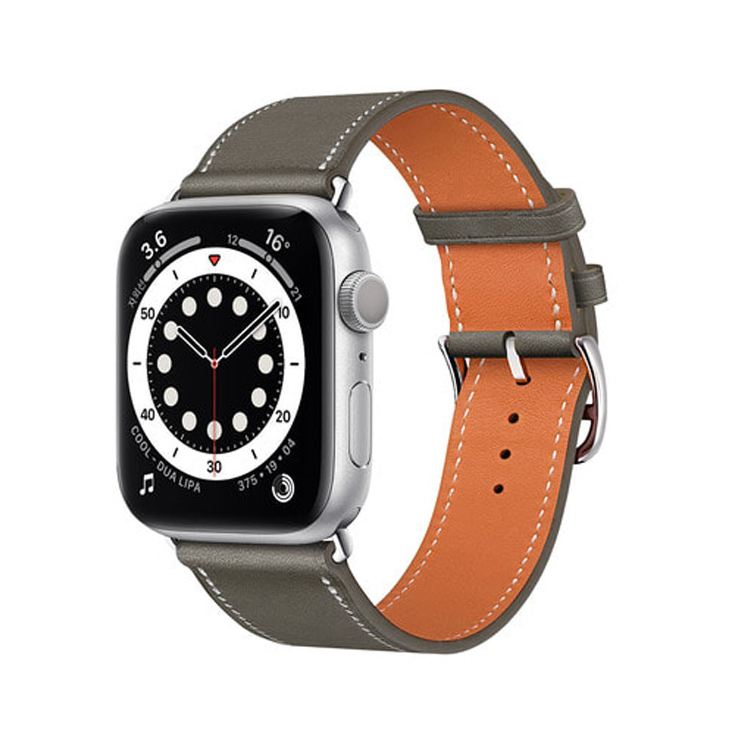 Apple Watch 皮革錶帶-中性版-棕綠 (38/40/41mm)