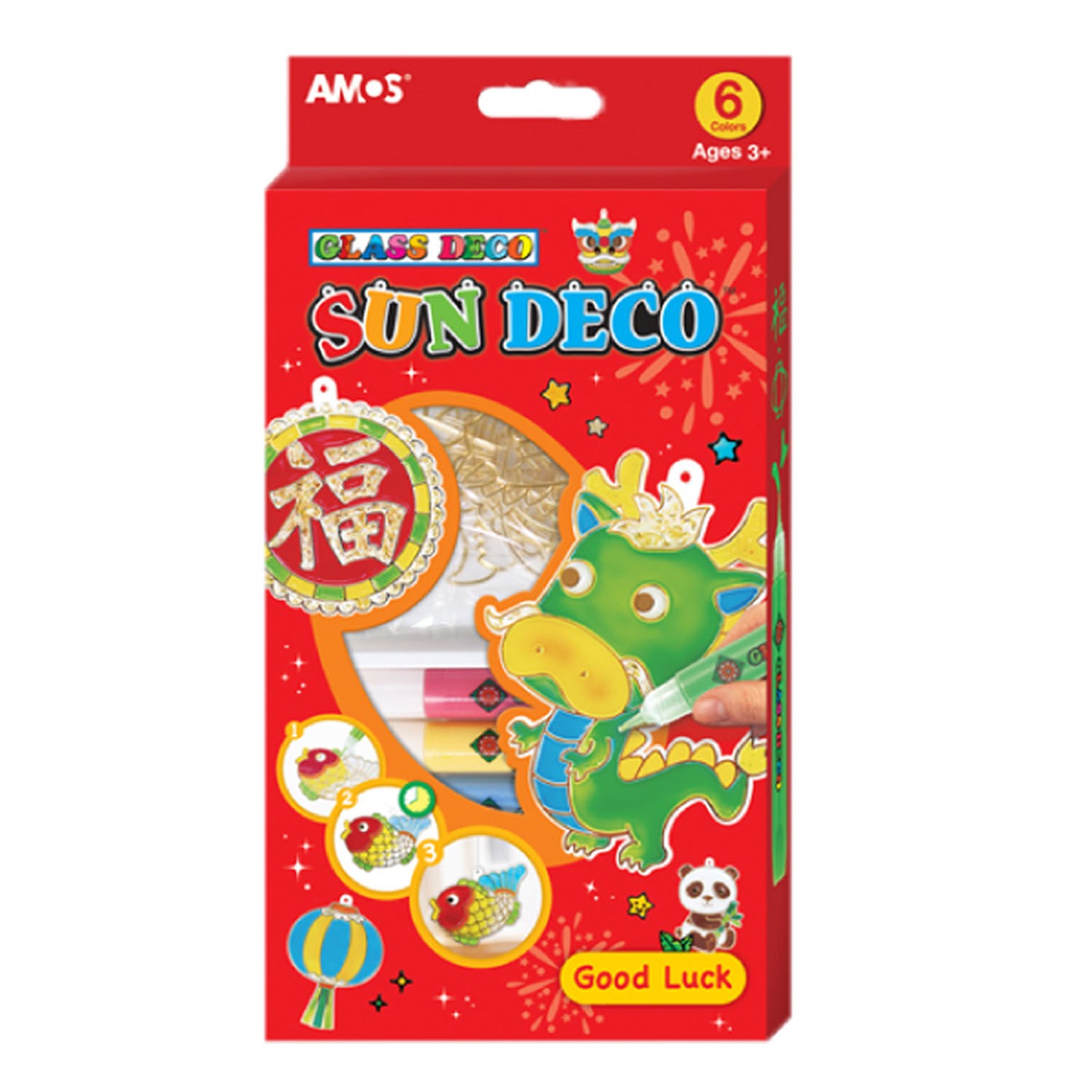 6色過年主題吊飾玻璃彩繪膠