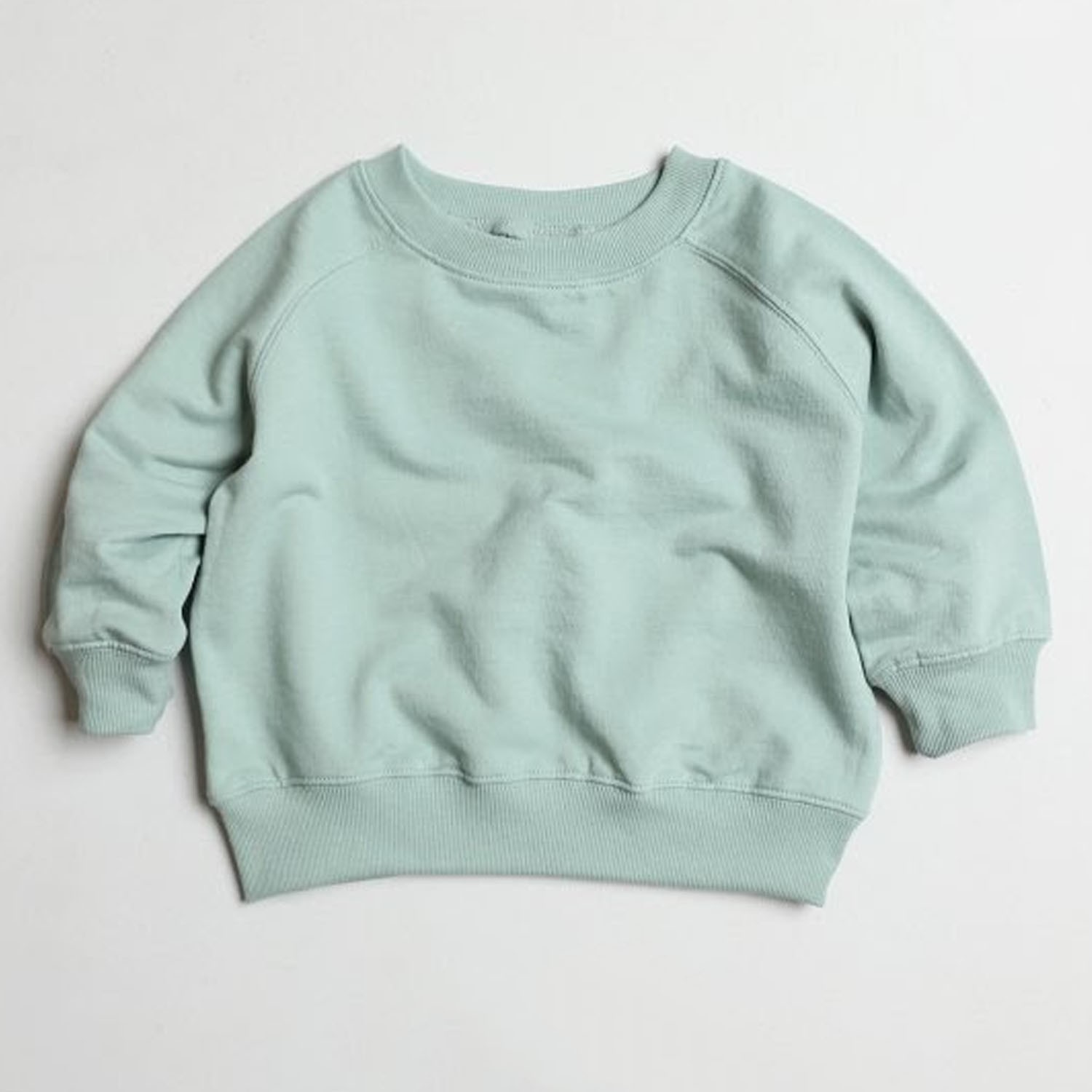 素色純棉大學T-薄荷綠 (5[90-95cm])