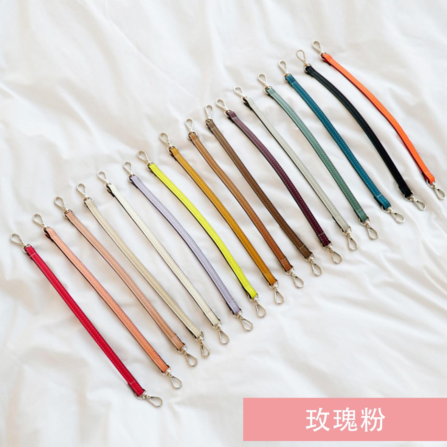 皮質手拿繩-玫瑰粉 (長度：34.5cm)