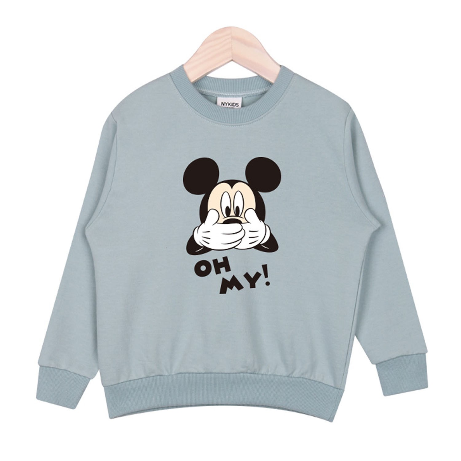 迪士尼100%純棉T-遮嘴巴米奇-薄荷綠 (110號)