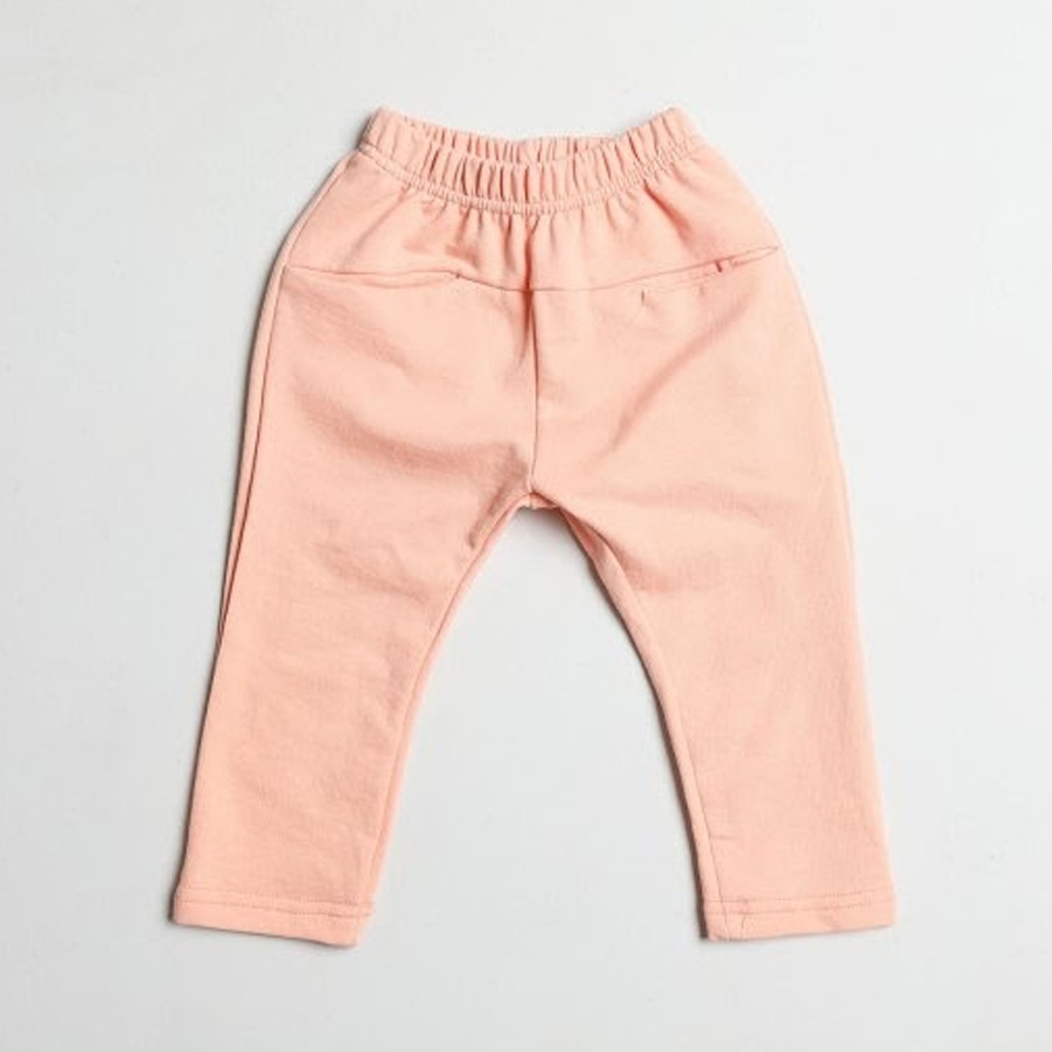 平口袋舒適哈倫褲-蜜桃橘 (5[90-95cm])