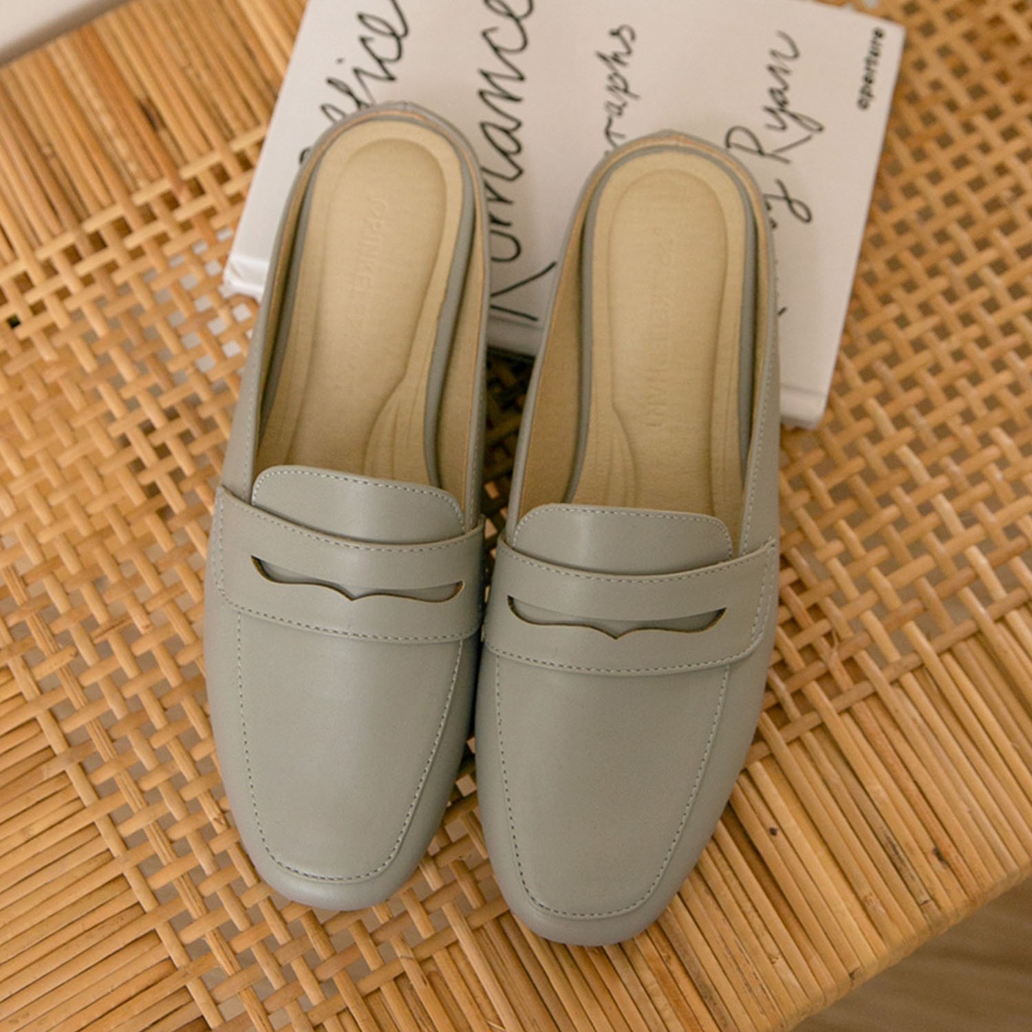 鏤空軟底穆勒鞋(2.5cm)-灰 (22.5)