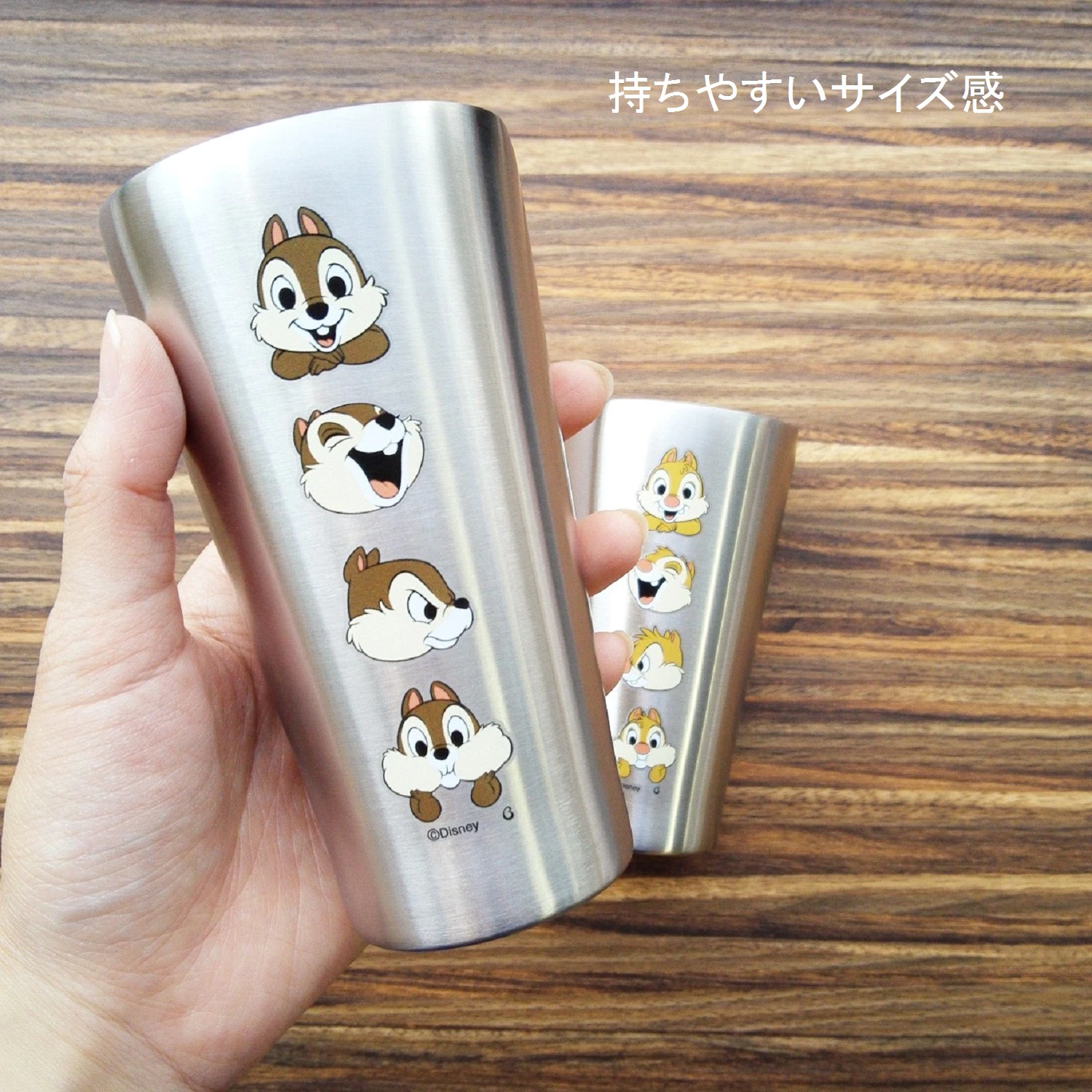 日本千趣會 - 迪士尼 不銹鋼隨行保溫杯2件組-奇奇蒂蒂 (340ml)