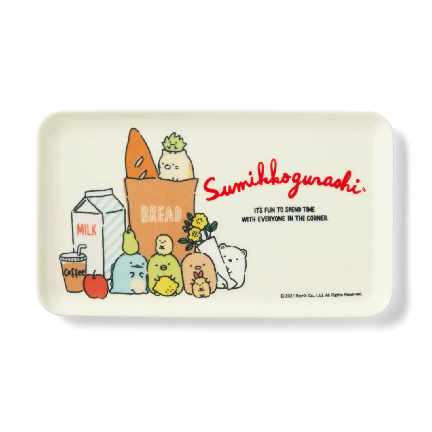 日本千趣會 - 日本製 角落生物迷你托盤/置物盤-超市採購 (21.5x12.5x1.2cm)