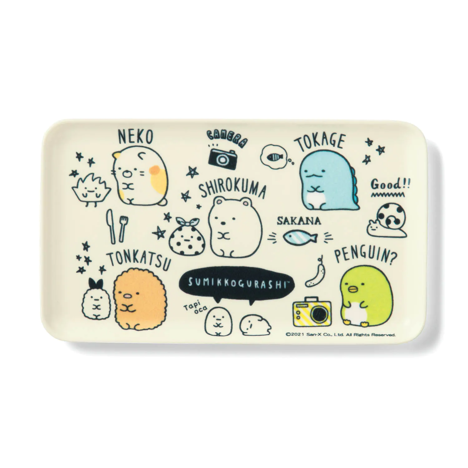 日本千趣會 - 日本製 角落生物迷你托盤/置物盤-超市採購 (21.5x12.5x1.2cm)