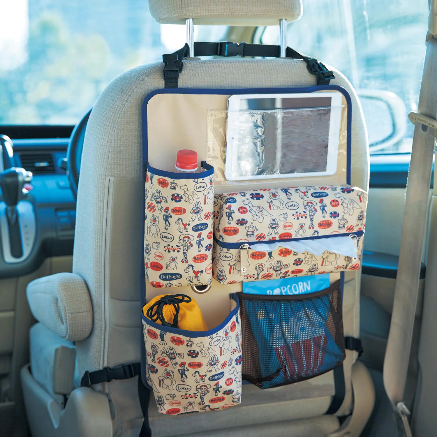 日本千趣會 - 迪士尼 多功能車用椅背收納袋-玩具總動員 (34×47cm)