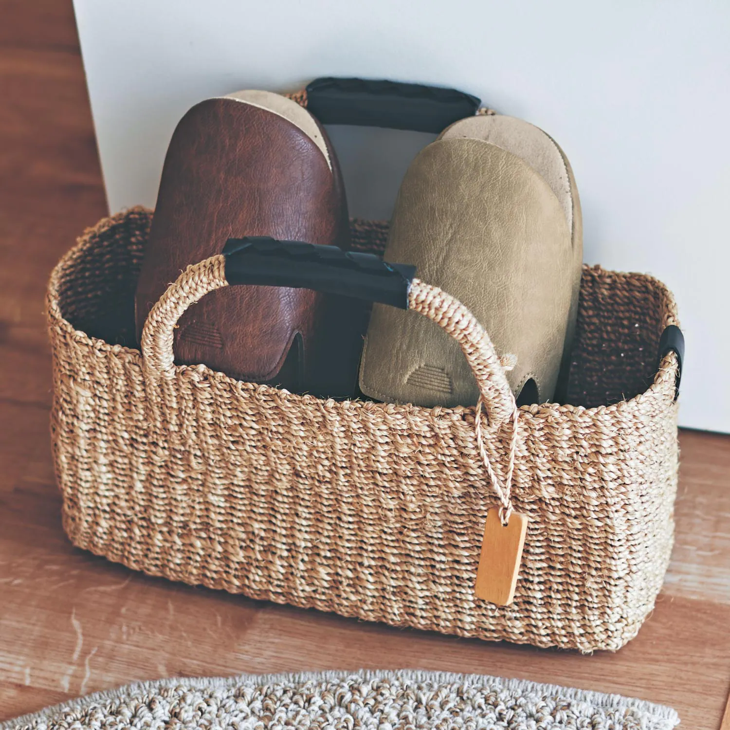 日本千趣會 - 無印風 麵包型室內拖鞋4件組-大地色系 (23-26cm)