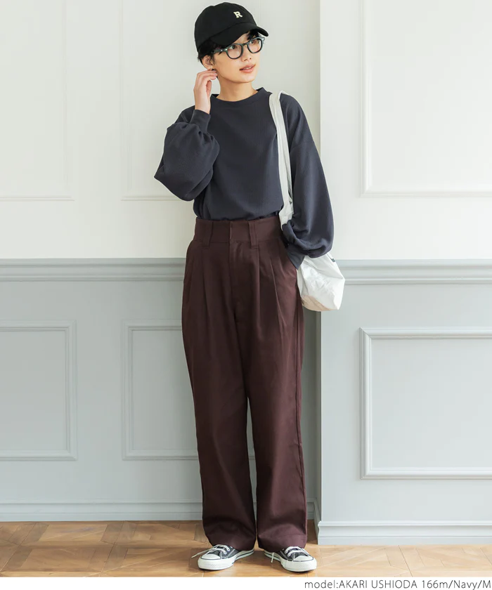 日本 COCA - 小立領落肩澎澎袖上衣-黑