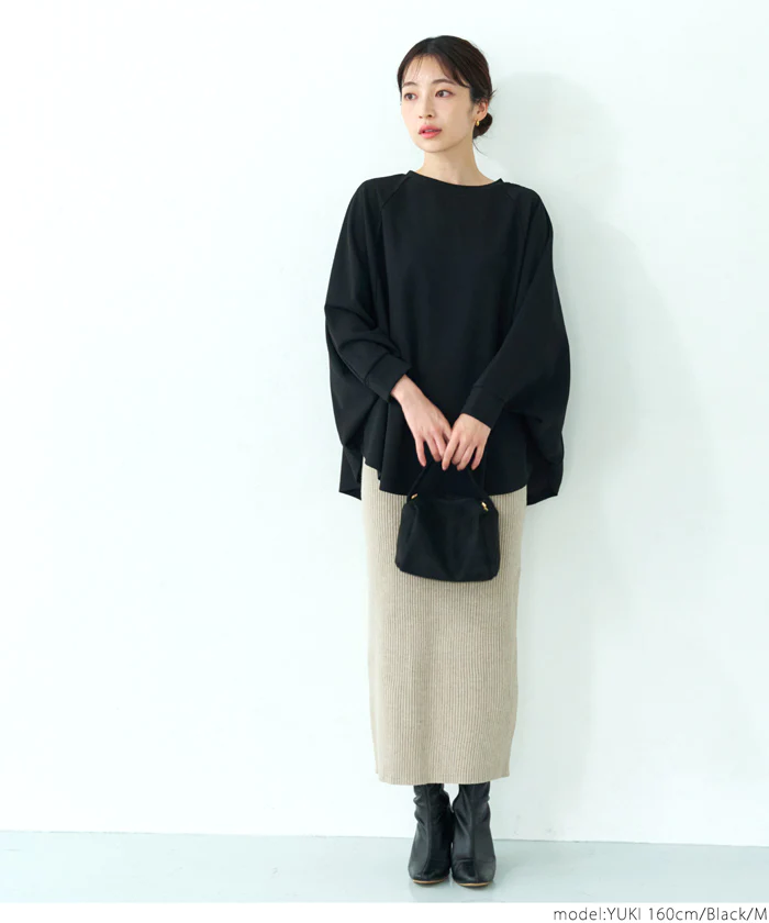 日本 COCA - 休閒簡約圓領飛鼠袖上衣-海軍藍