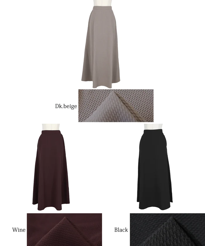 日本 COCA - A字顯瘦休閒長裙-素色-酒紅