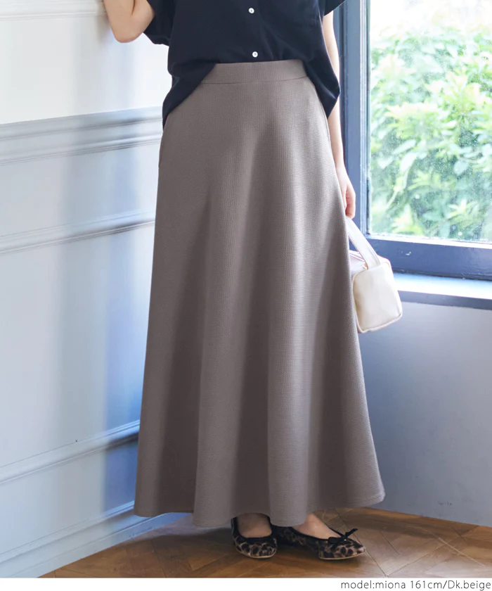 日本 COCA - A字顯瘦休閒長裙-素色-酒紅