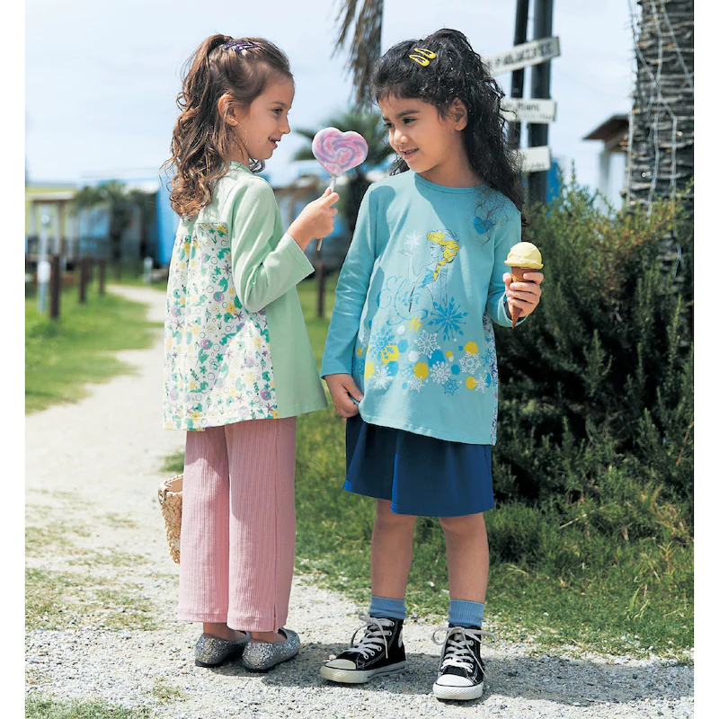 日本千趣會 - 迪士尼印花拼接長袖上衣-艾莉兒-薄荷綠