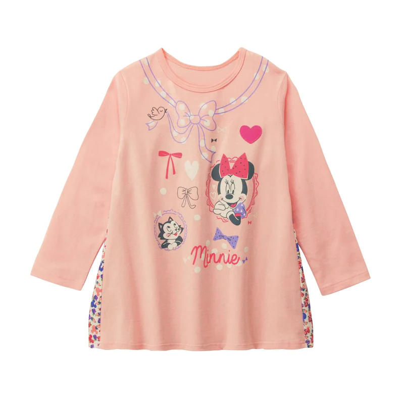 日本千趣會 - 迪士尼印花拼接長袖上衣-艾莉兒-薄荷綠