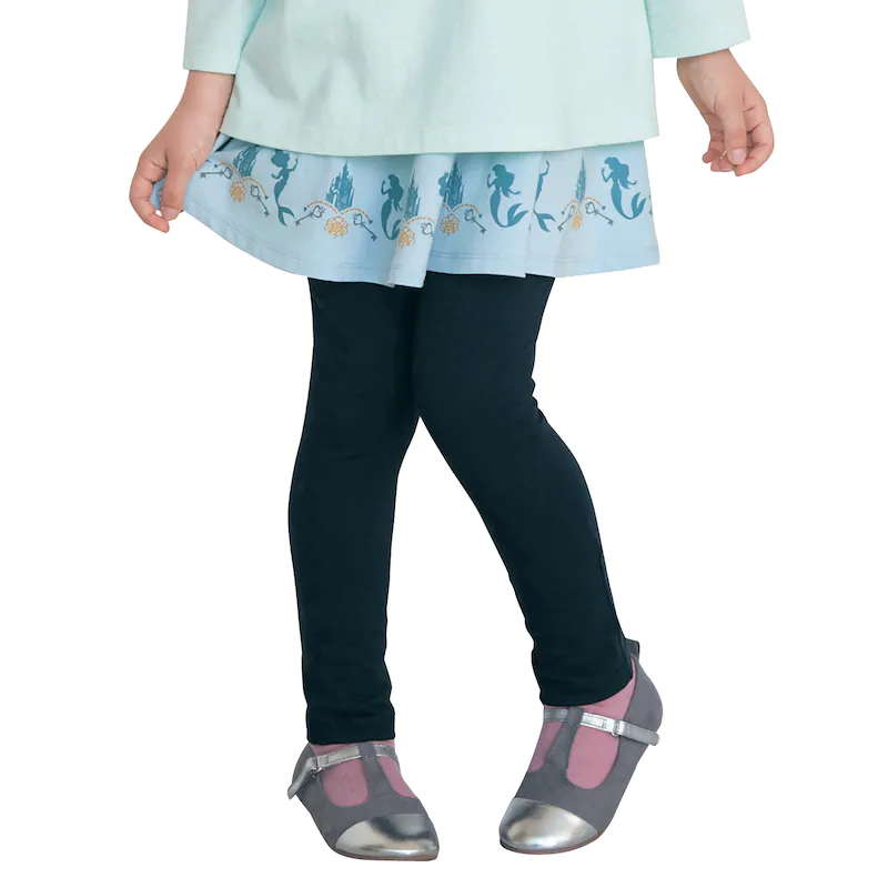 日本千趣會 - 迪士尼印花內搭褲裙-艾莎雪花-深藍